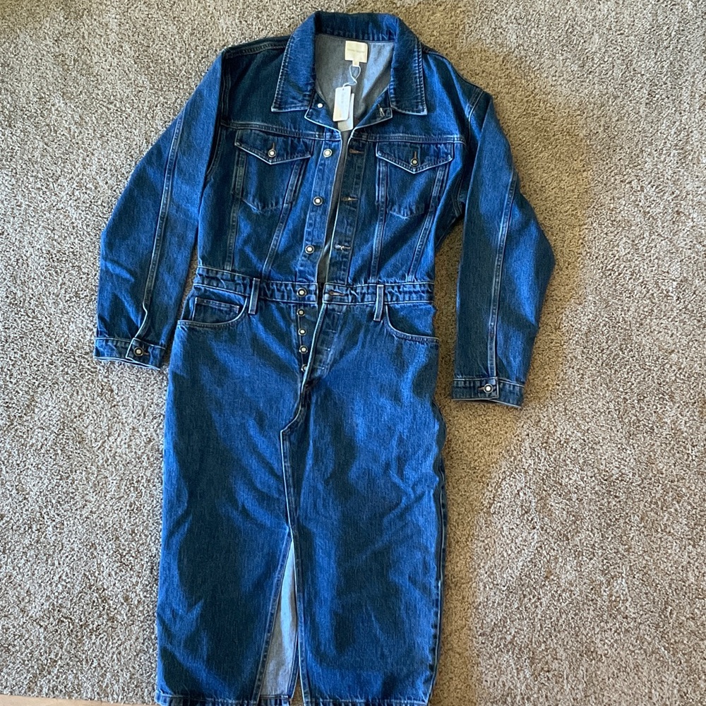 Favorite Daughter Blue Denim Midi Dress